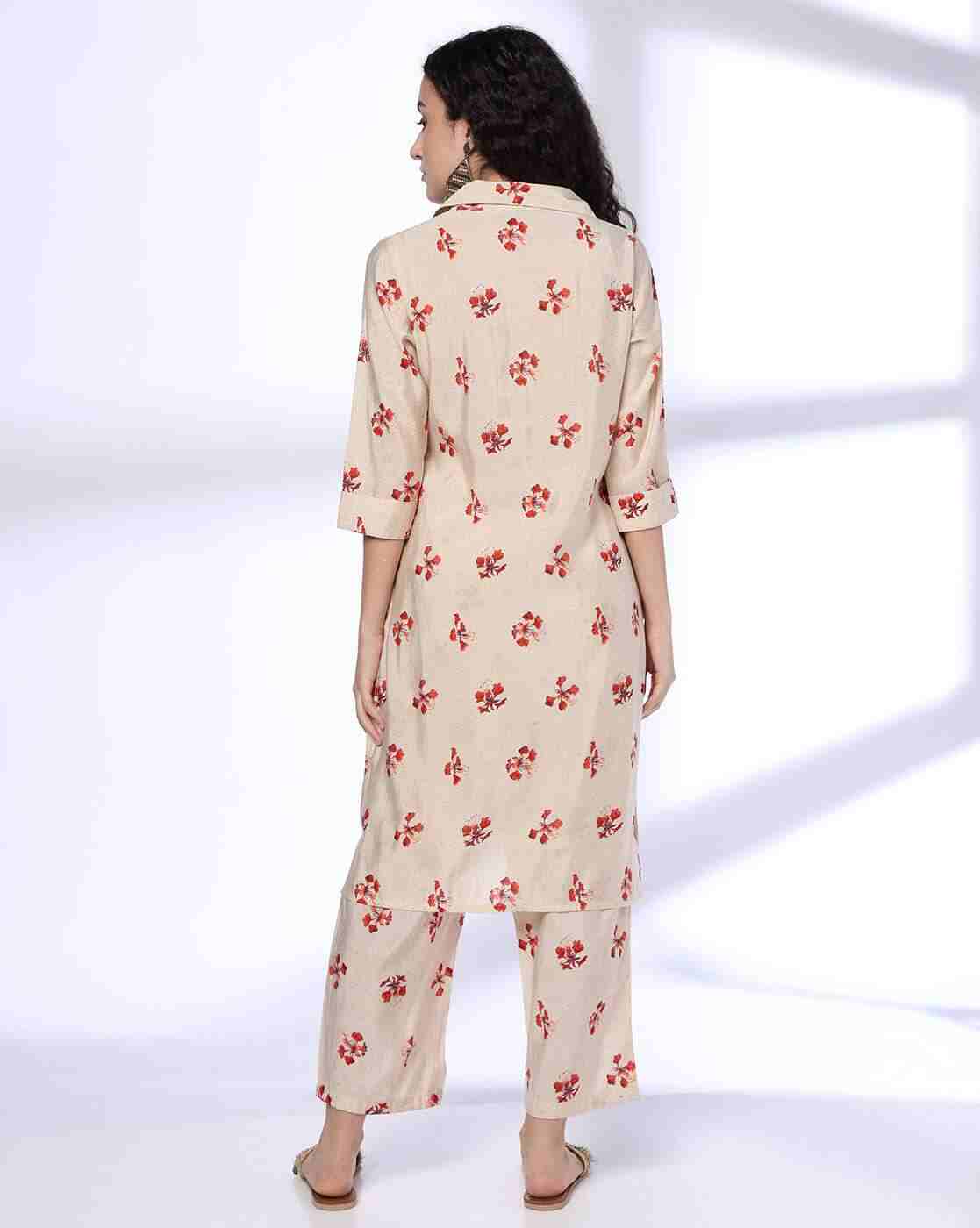 SIYAHI | Women Floral Print Straight Kurta & Pants Set|2