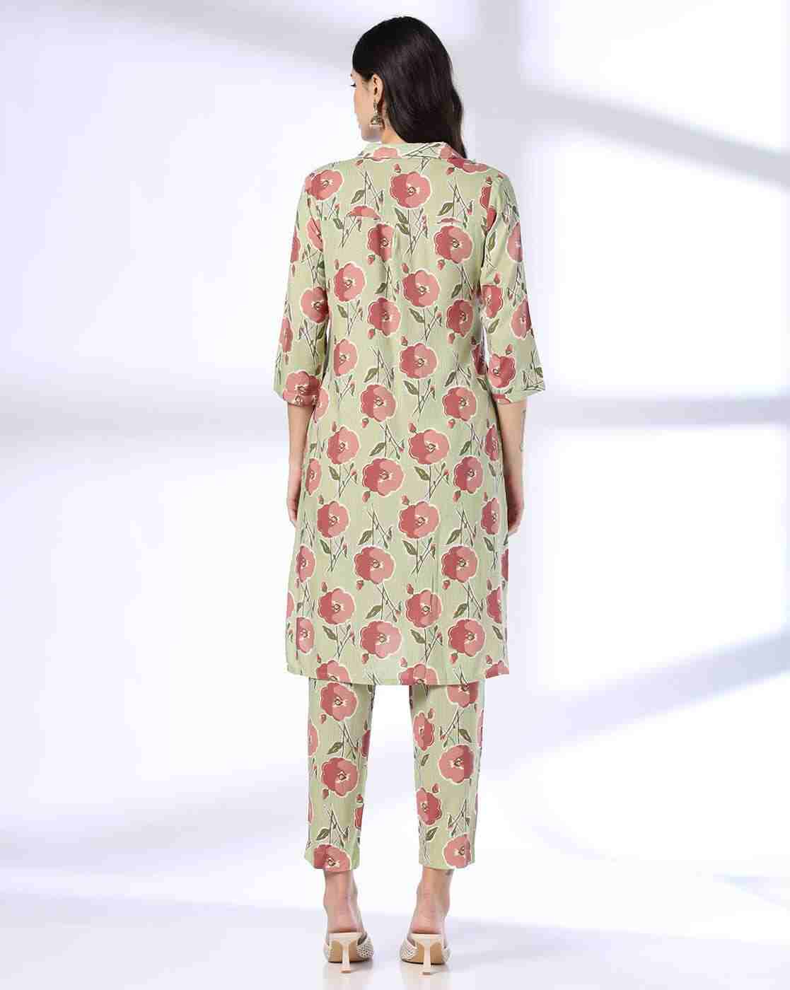 SIYAHI | Women Floral Print Straight Kurta Suit Set|2