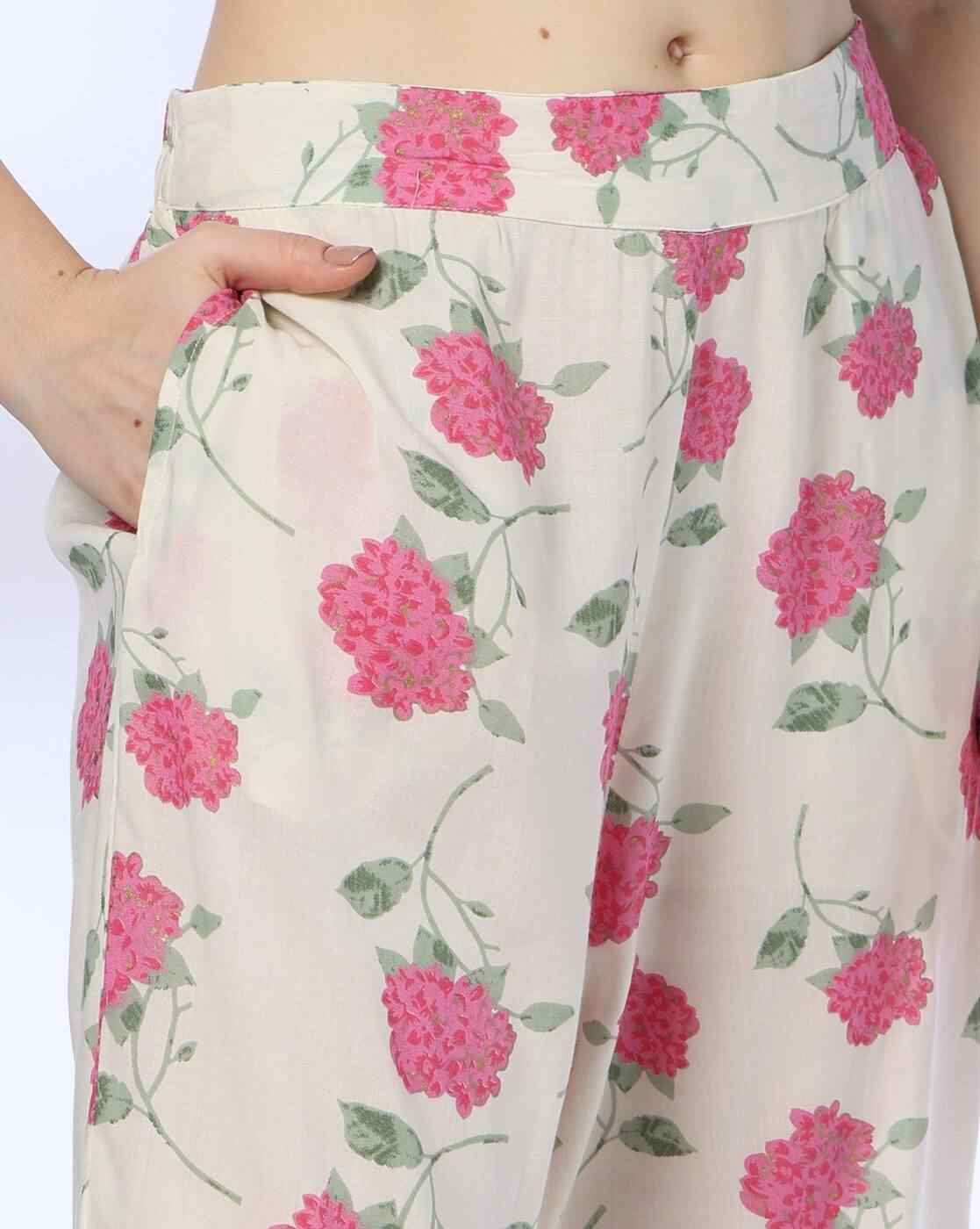 SIYAHI | Women Floral Print Straight Kurta with Palazzos|4