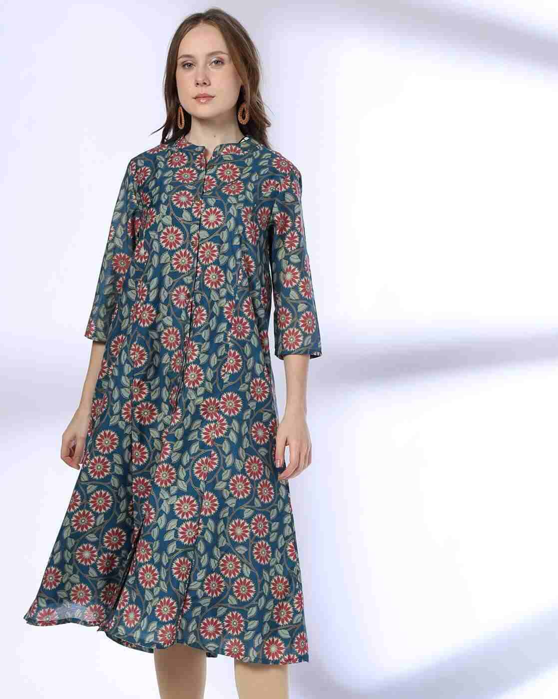 SIYAHI | Women Floral Print A-Line Kurta|0