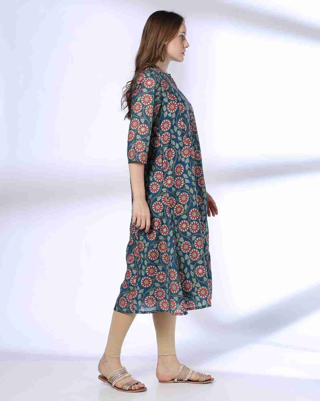 SIYAHI | Women Floral Print A-Line Kurta|1
