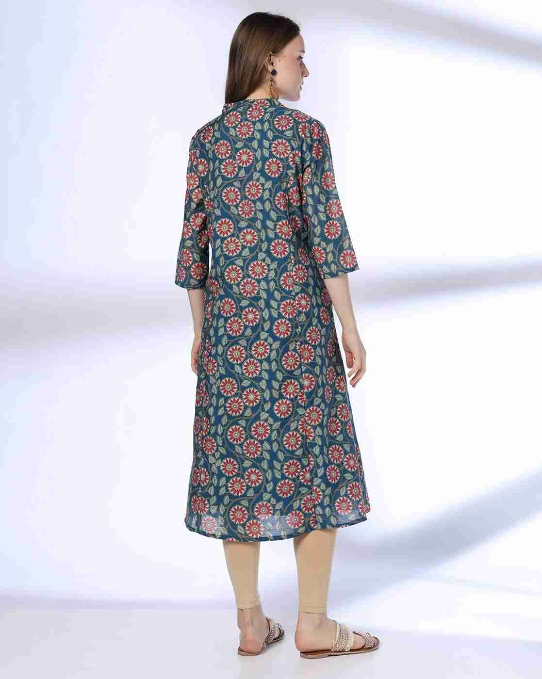 SIYAHI | Women Floral Print A-Line Kurta|2
