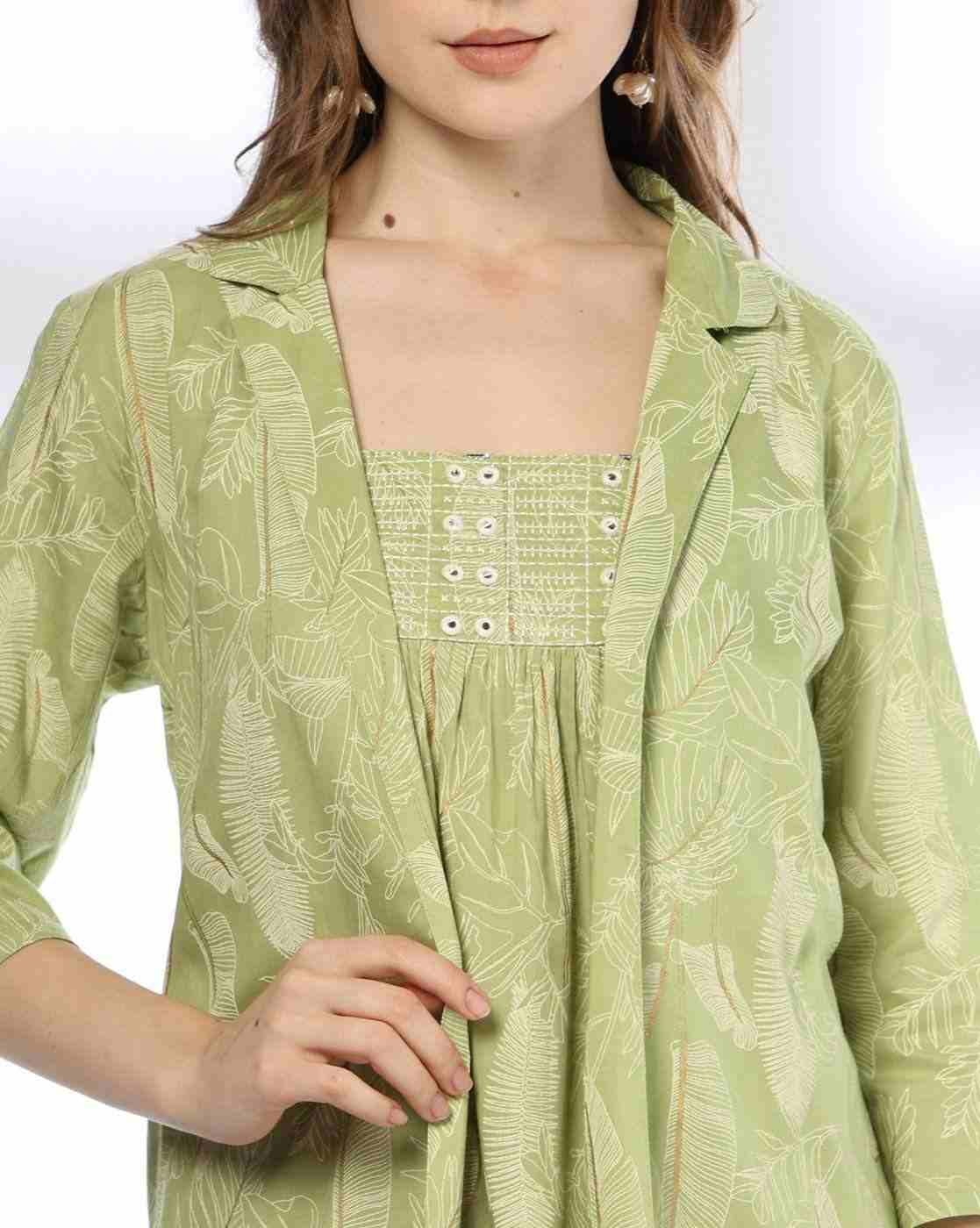 SIYAHI | Women Leaf Print Tiered Dress|3