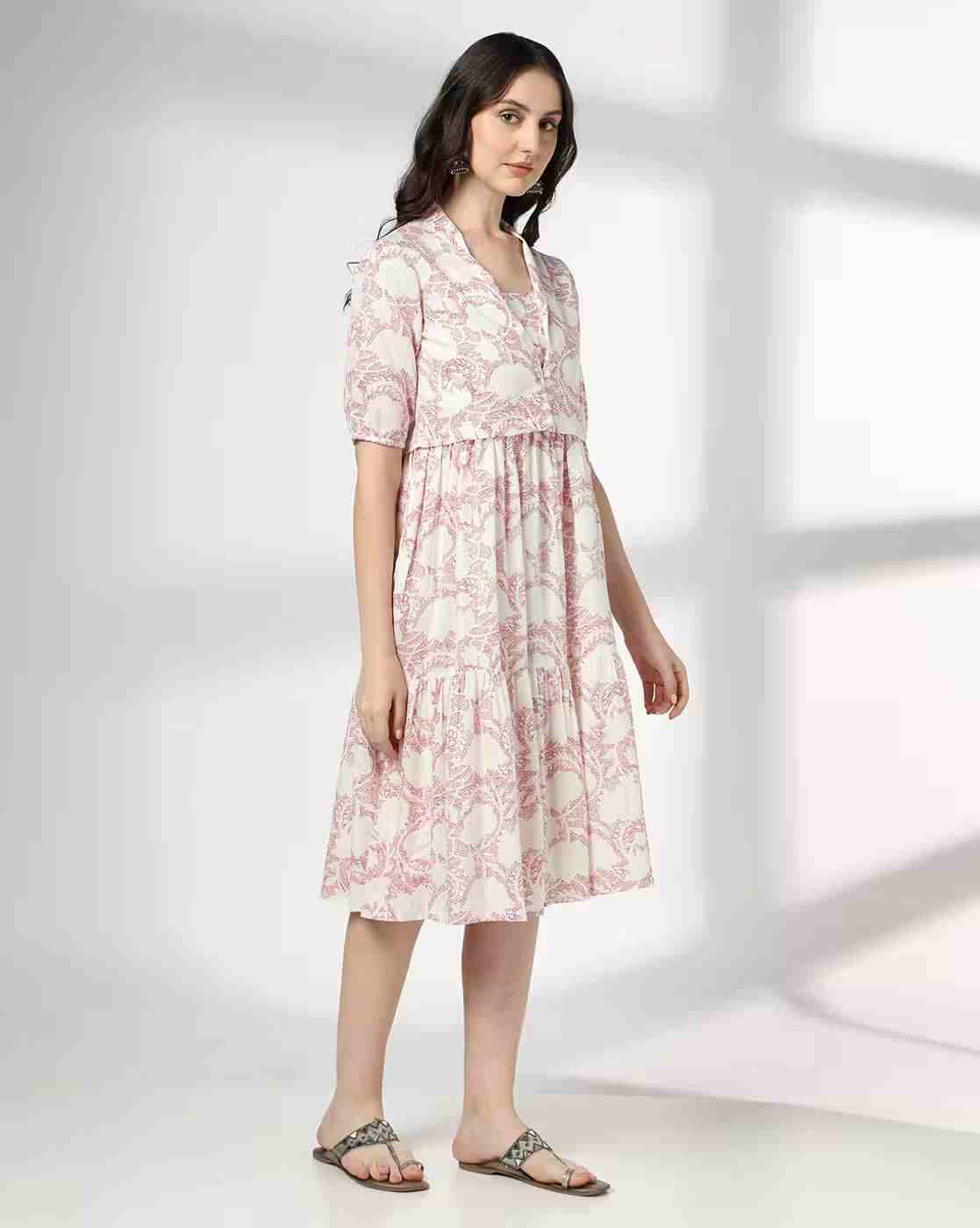 SIYAHI | Women Printed Tiered Dress with Jacket|1