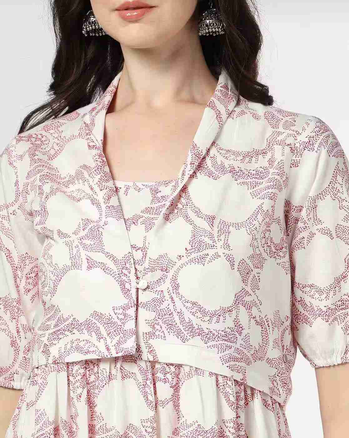 SIYAHI | Women Printed Tiered Dress with Jacket|4