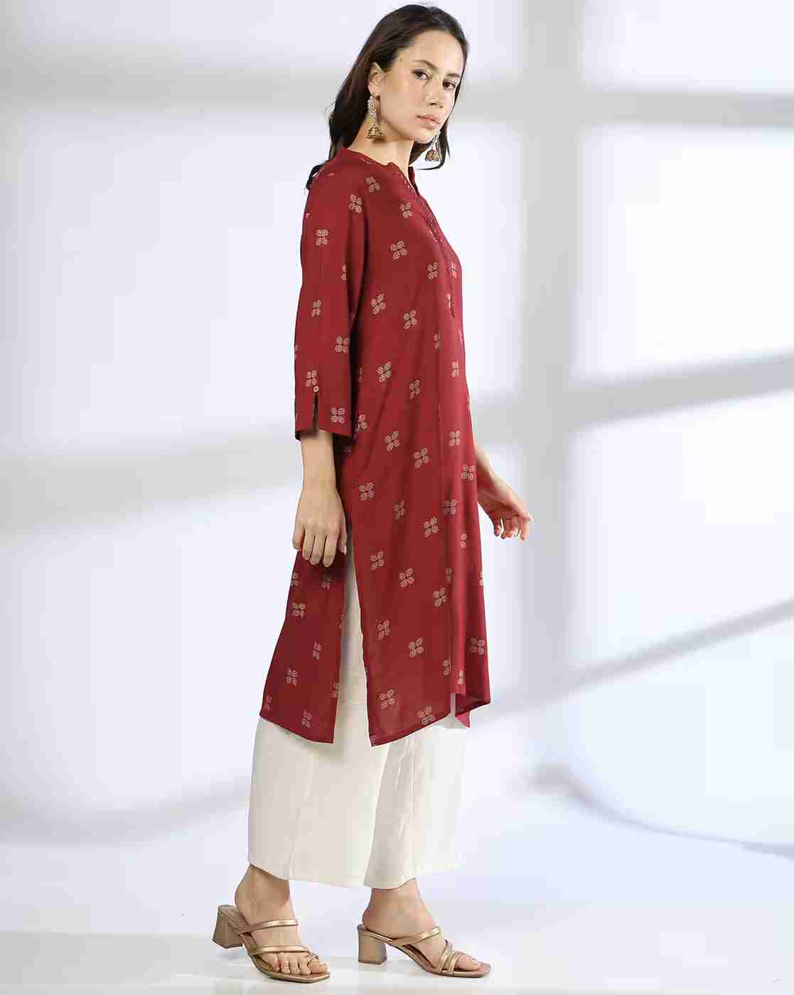 SIYAHI | Women Floral Print Straight Kurta|1