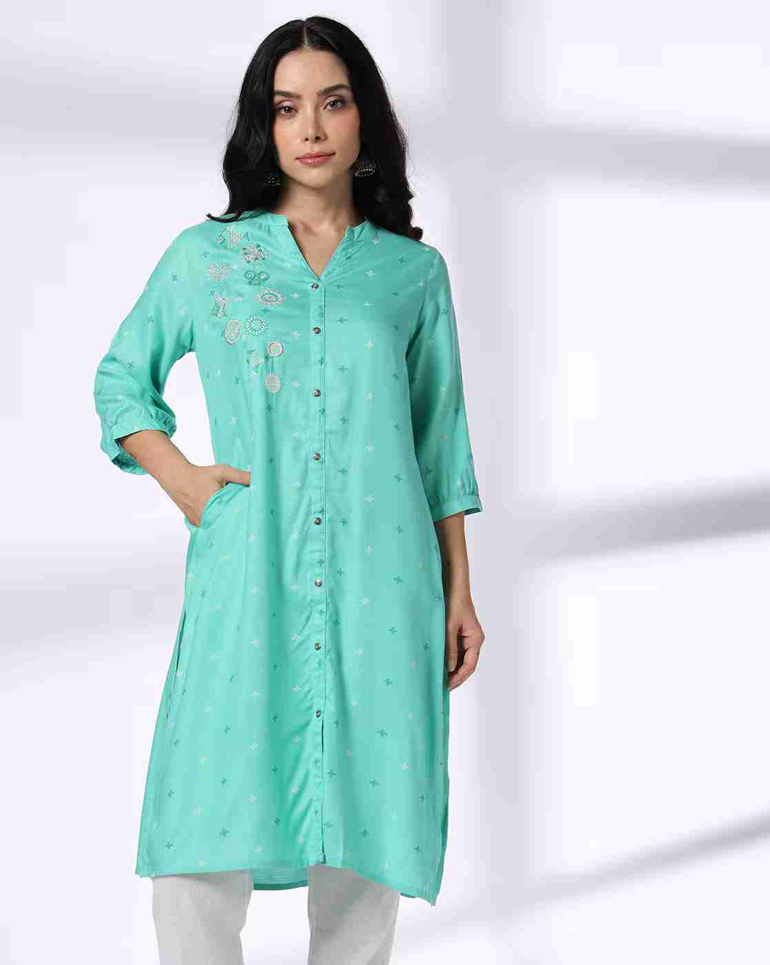 SIYAHI | Women Printed Straight Kurta|0