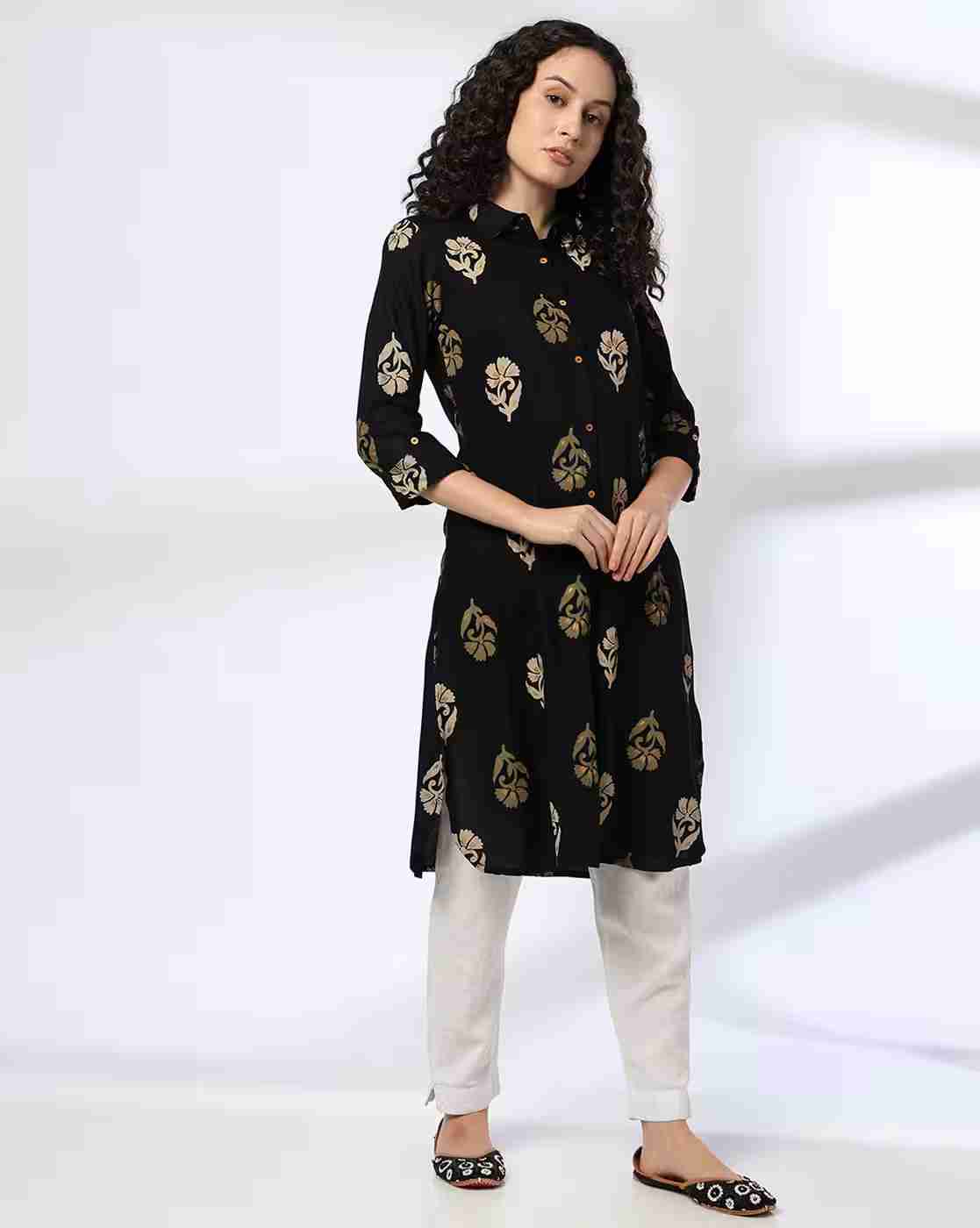 SIYAHI | Women Floral Print Straight Kurta|0