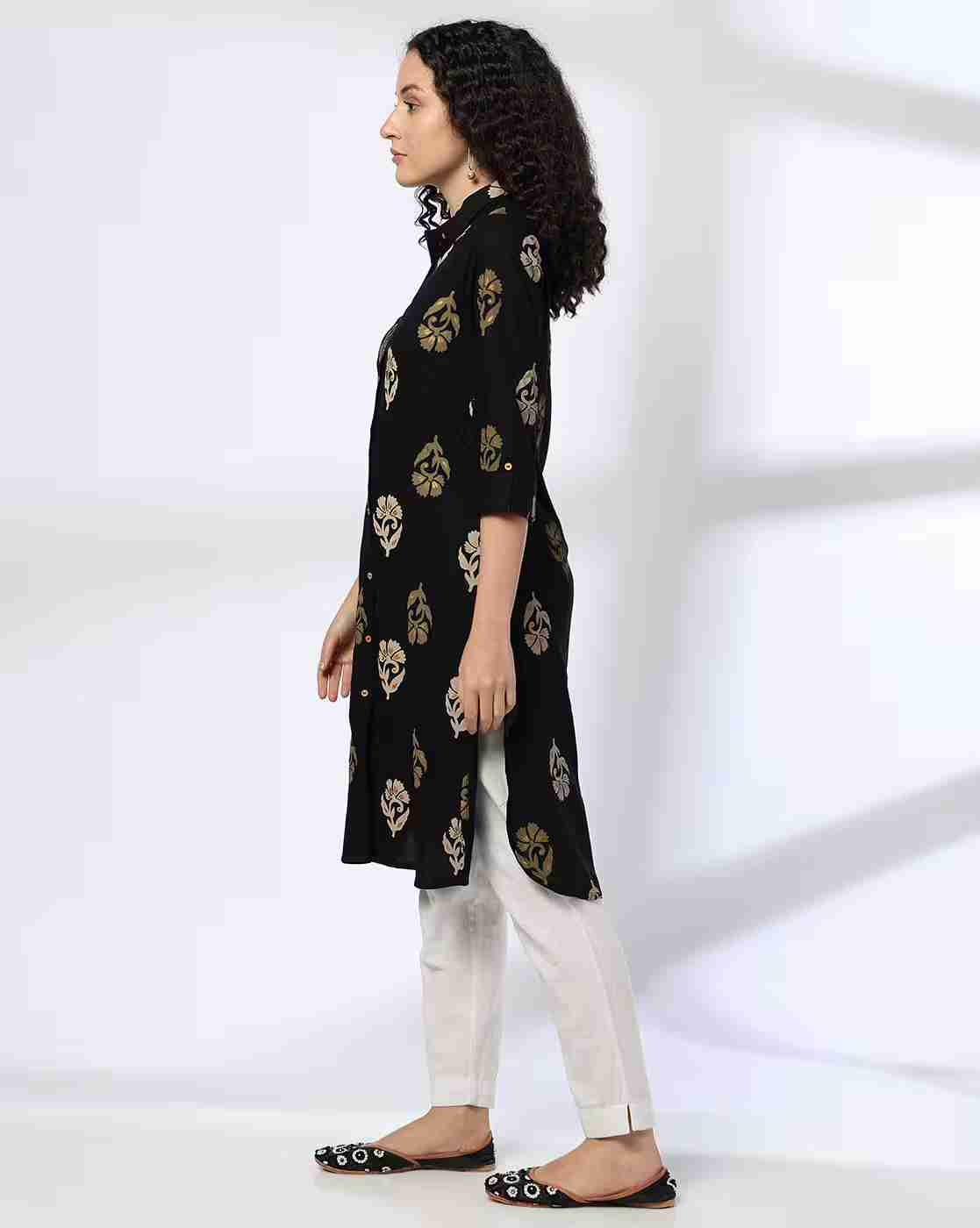 SIYAHI | Women Floral Print Straight Kurta|1