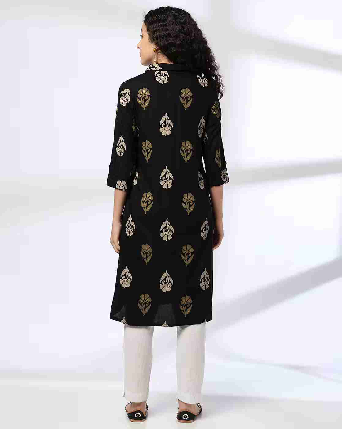 SIYAHI | Women Floral Print Straight Kurta|2