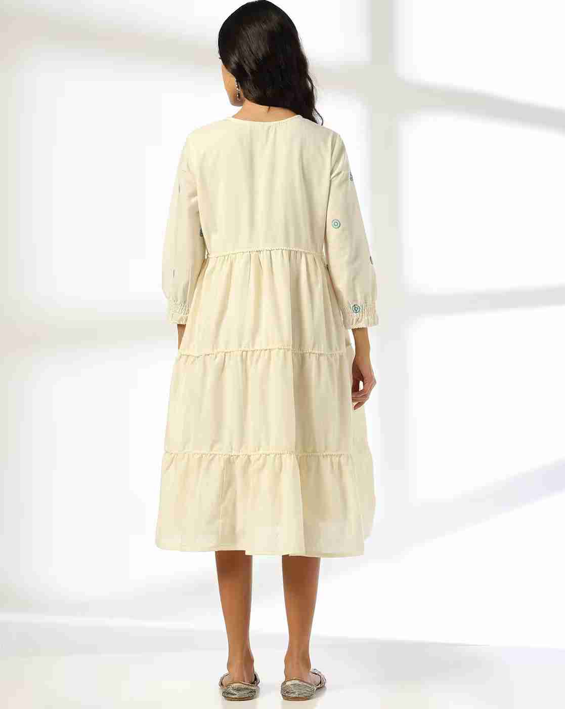 SIYAHI | Women Embroidered Tiered Dress|2