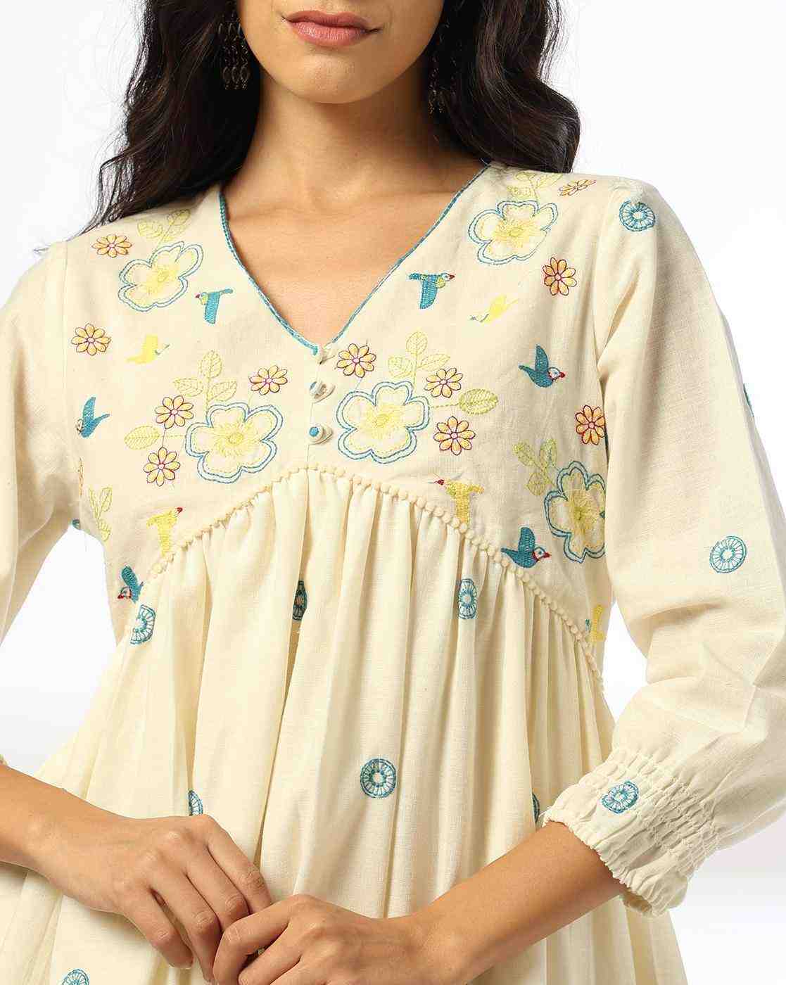 SIYAHI | Women Embroidered Tiered Dress|3