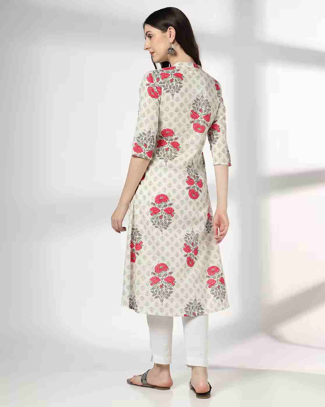SIYAHI | Women Floral Print A-Line Kurta|2