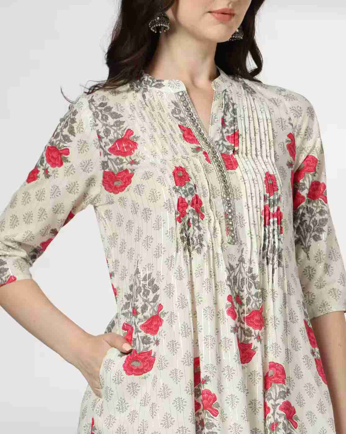 SIYAHI | Women Floral Print A-Line Kurta|3