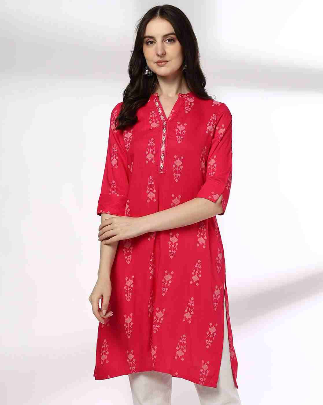 SIYAHI | Women Floral Print Straight Kurta with Insert Pocket|0