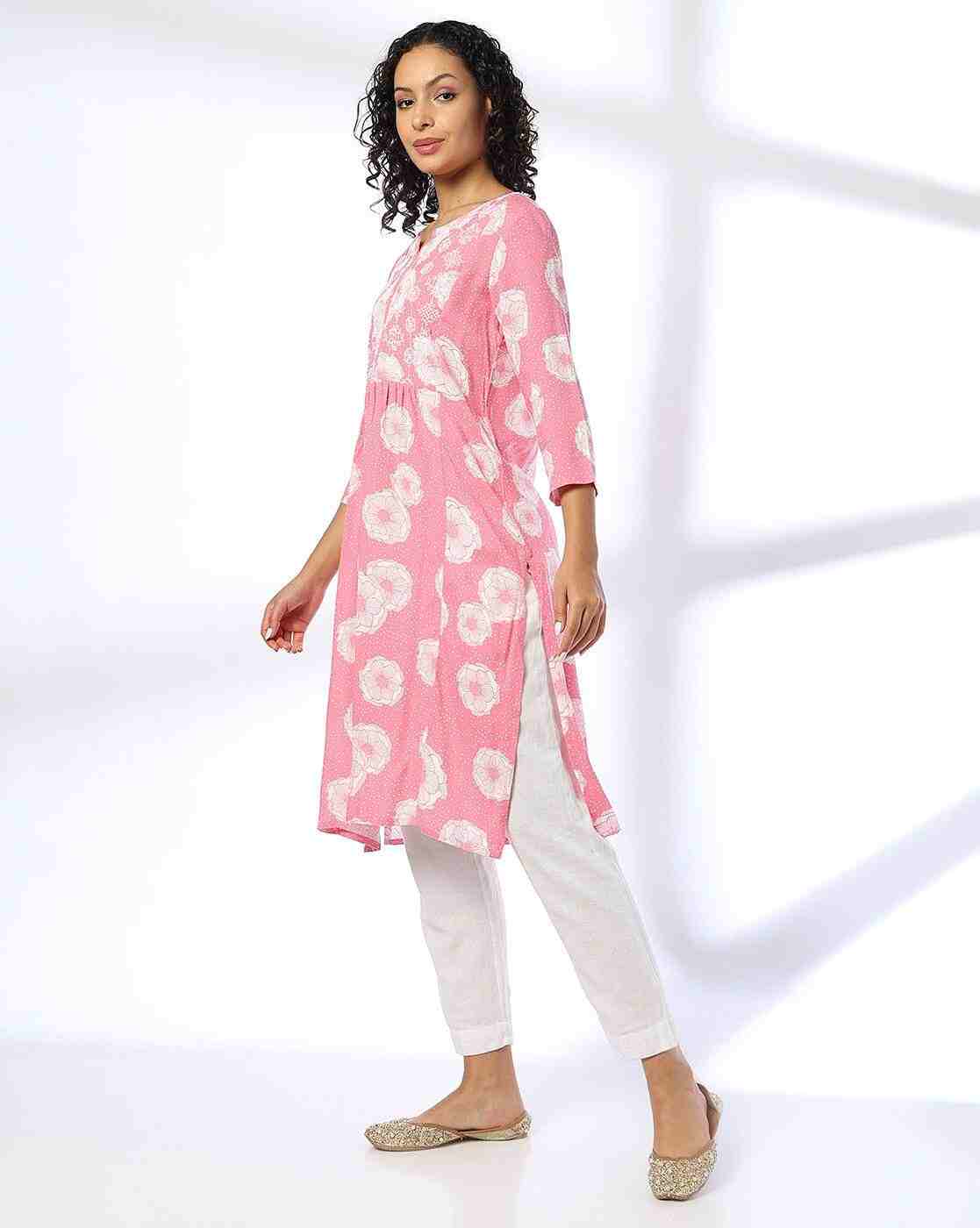SIYAHI | Women Floral Print Straight Kurta|1