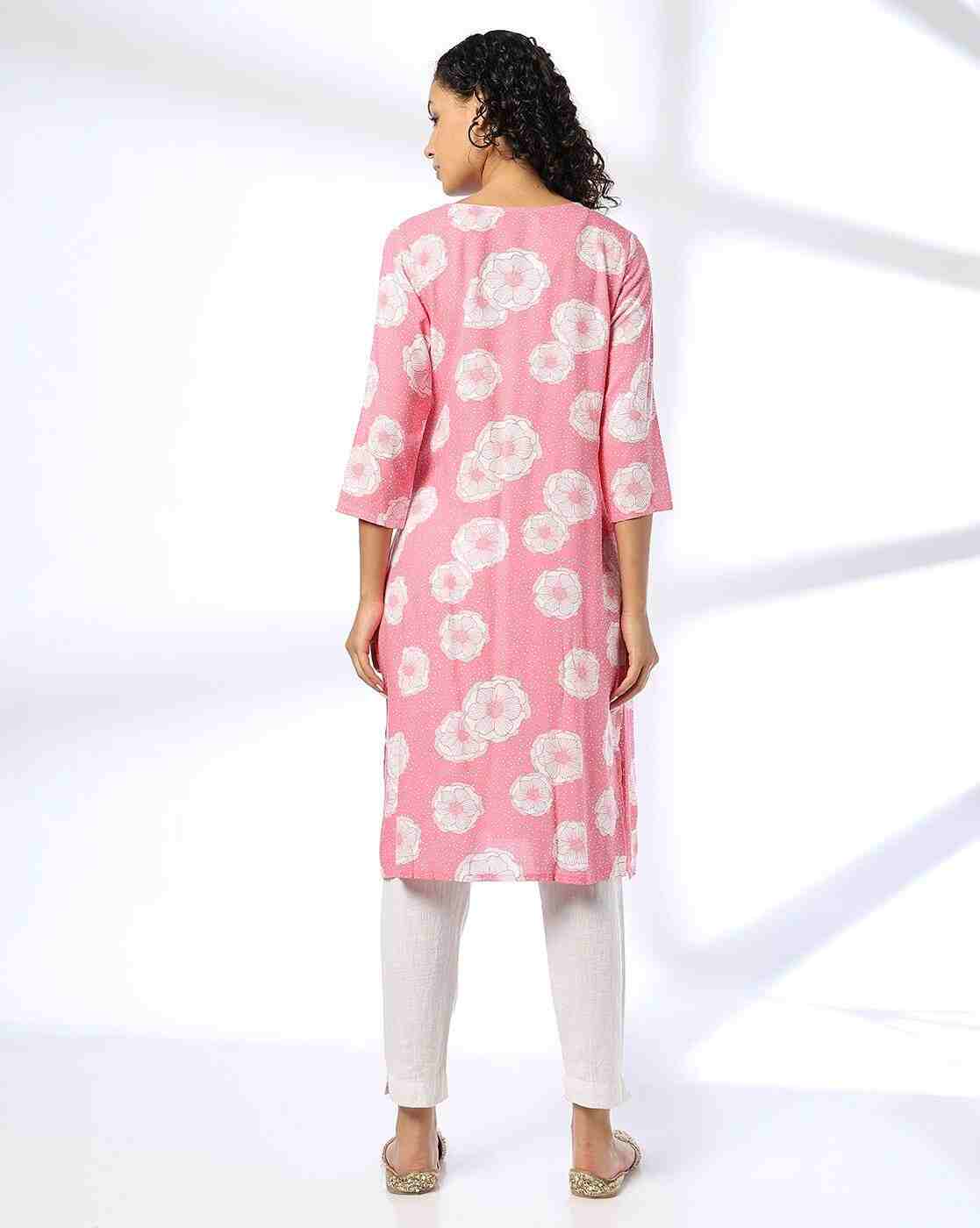 SIYAHI | Women Floral Print Straight Kurta|2