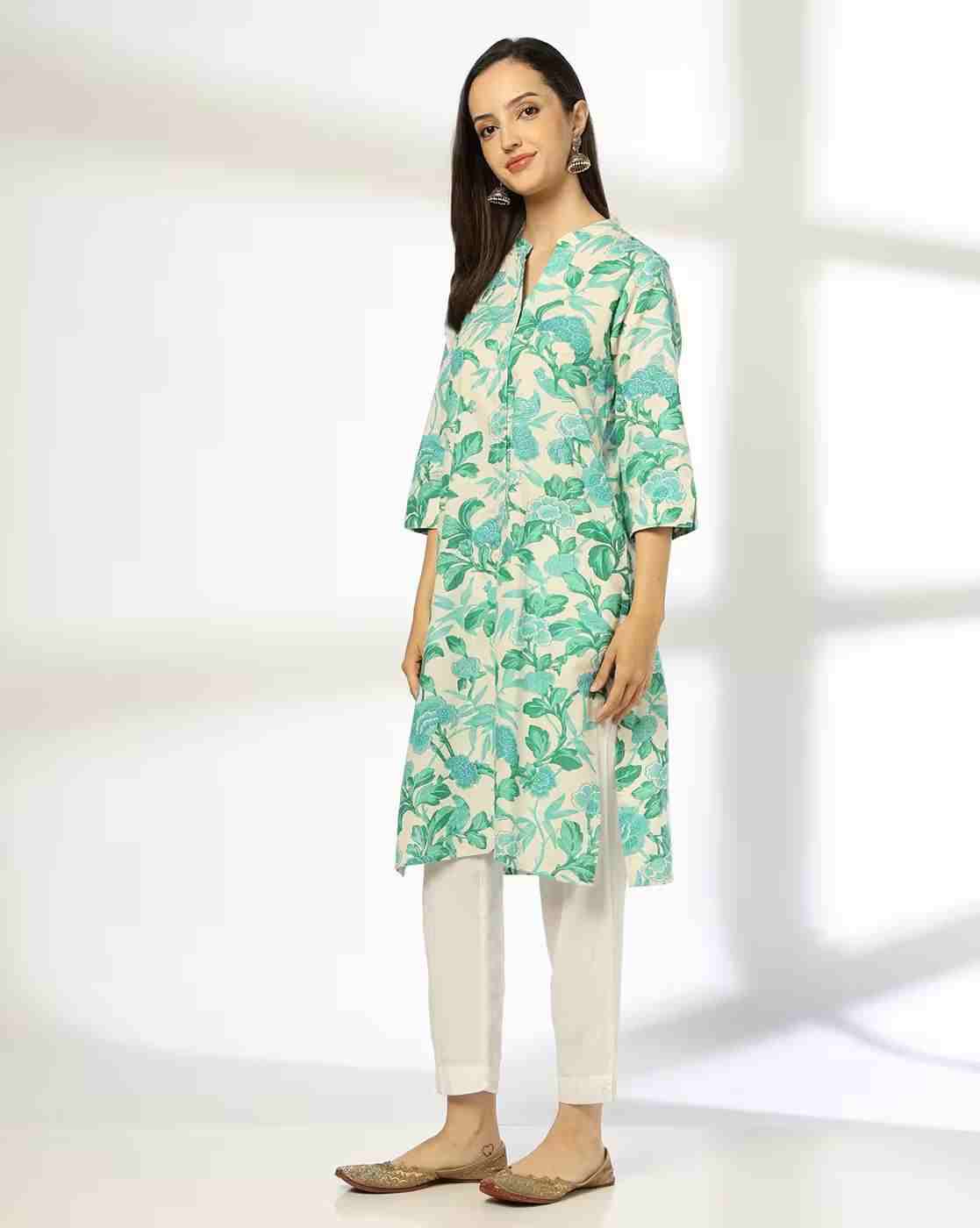 SIYAHI | Women Floral Print Straight Kurta with Insert Pocket|1