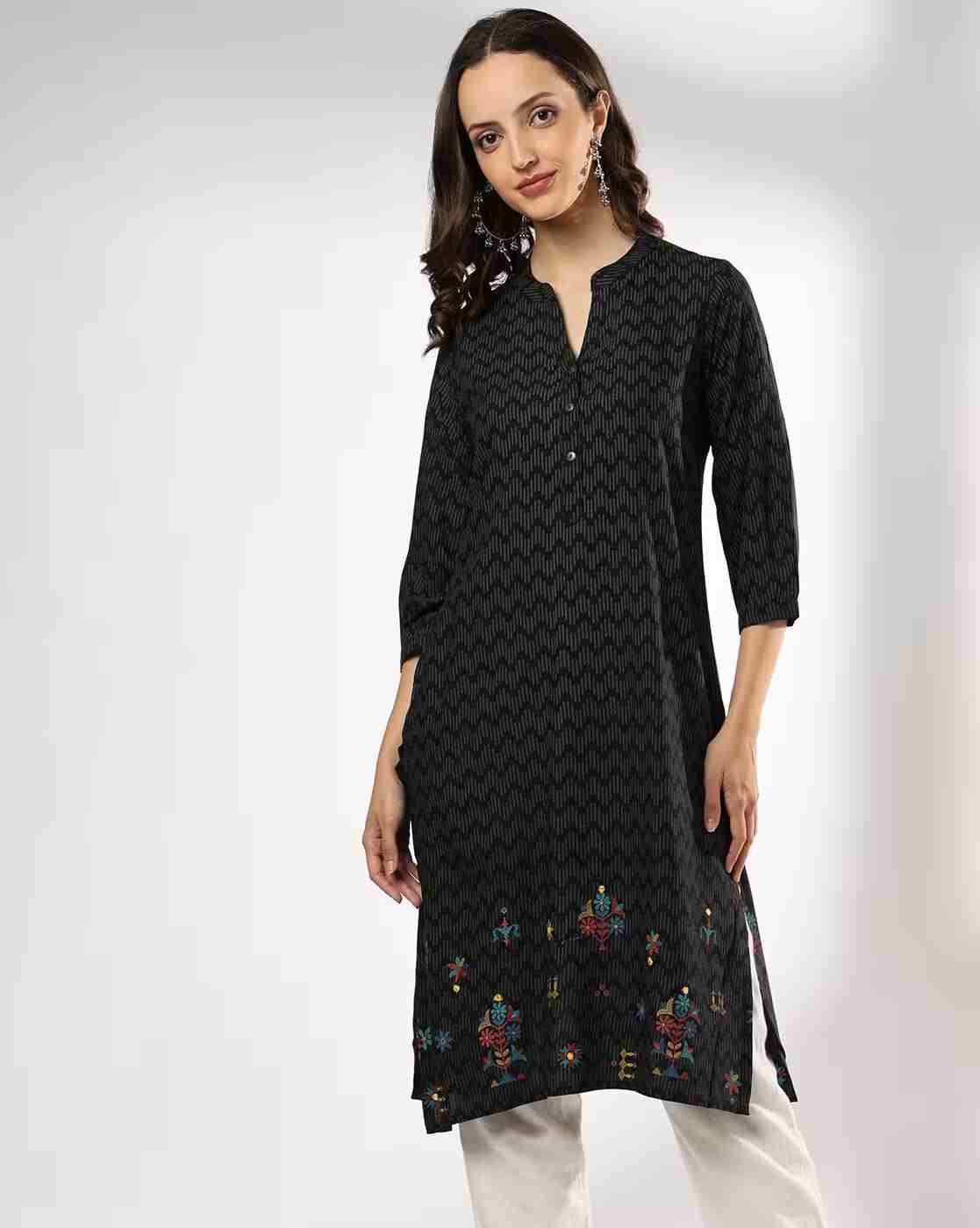 SIYAHI | Women All-Over Print Straight Kurta|0