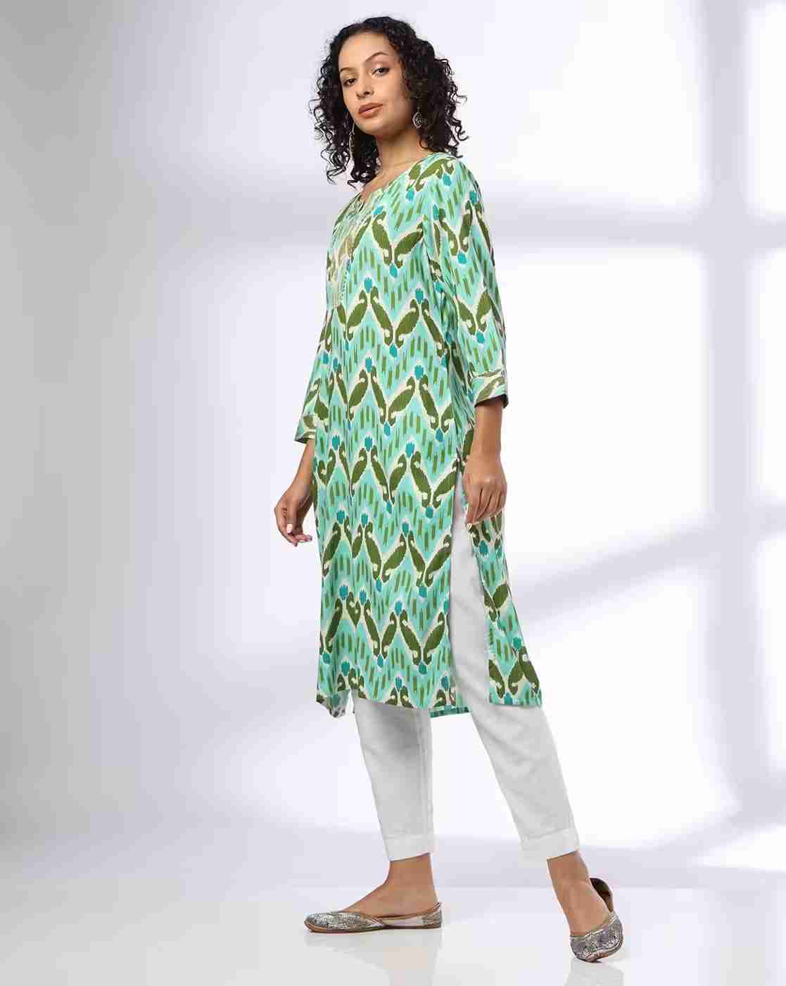 SIYAHI | Women Ikat Print Straight Kurta