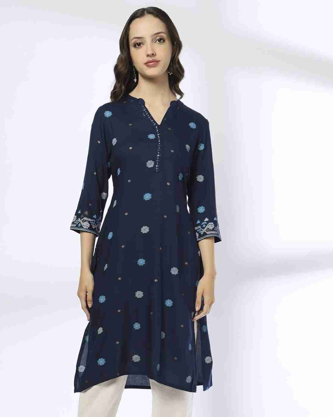 SIYAHI | Women Floral Print Straight Kurta|0