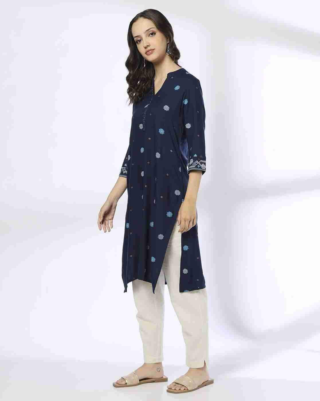 SIYAHI | Women Floral Print Straight Kurta|1