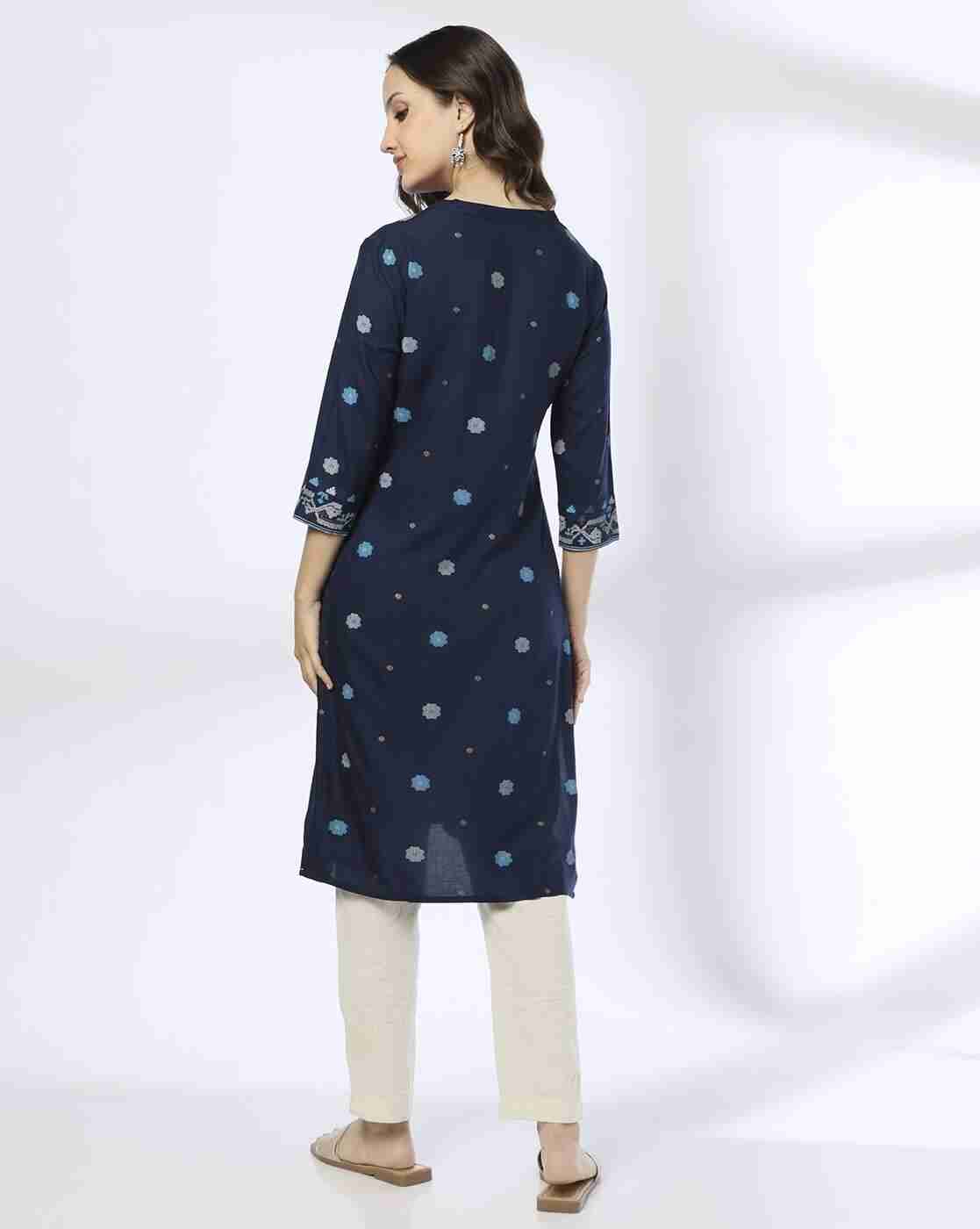 SIYAHI | Women Floral Print Straight Kurta|2