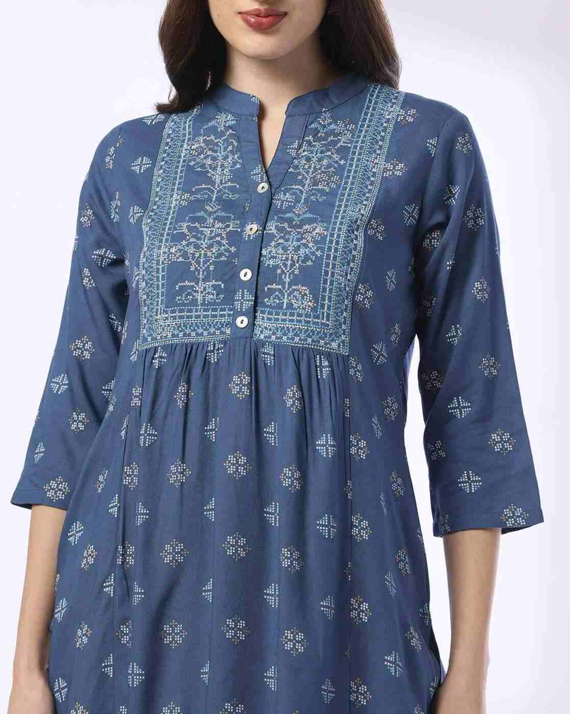 SIYAHI | Women Geometric Print Straight Kurta|3