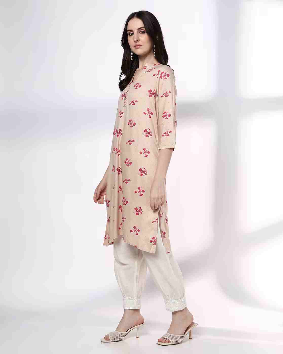 SIYAHI | Women Floral Print Straight Kurta|1