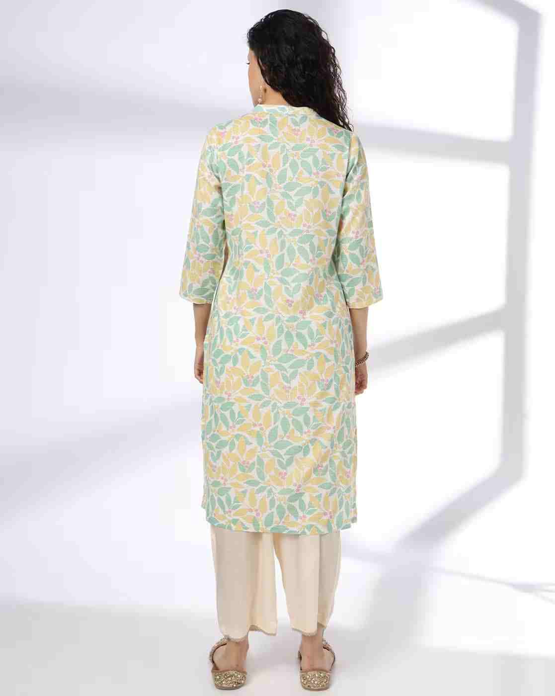 SIYAHI | Women Floral Print Straight Kurta|2