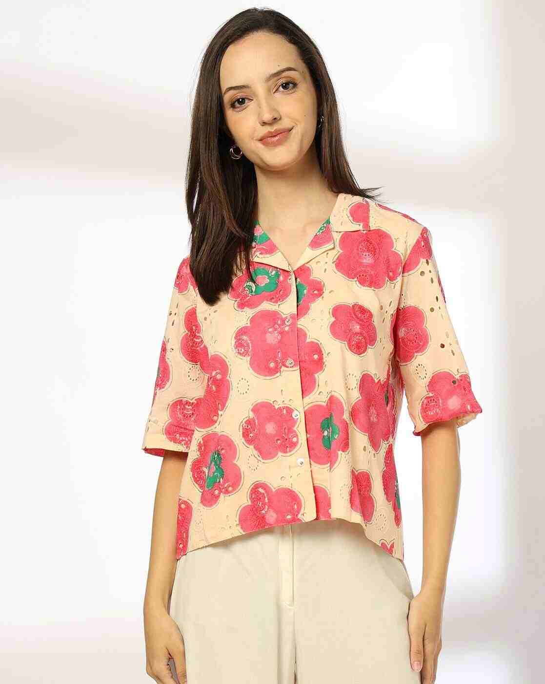 SIYAHI | Women Floral Print Relaxed Fit Shirt|0