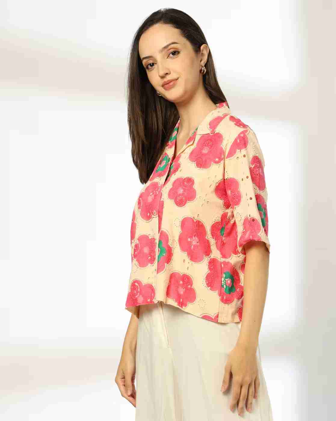 SIYAHI | Women Floral Print Relaxed Fit Shirt|1