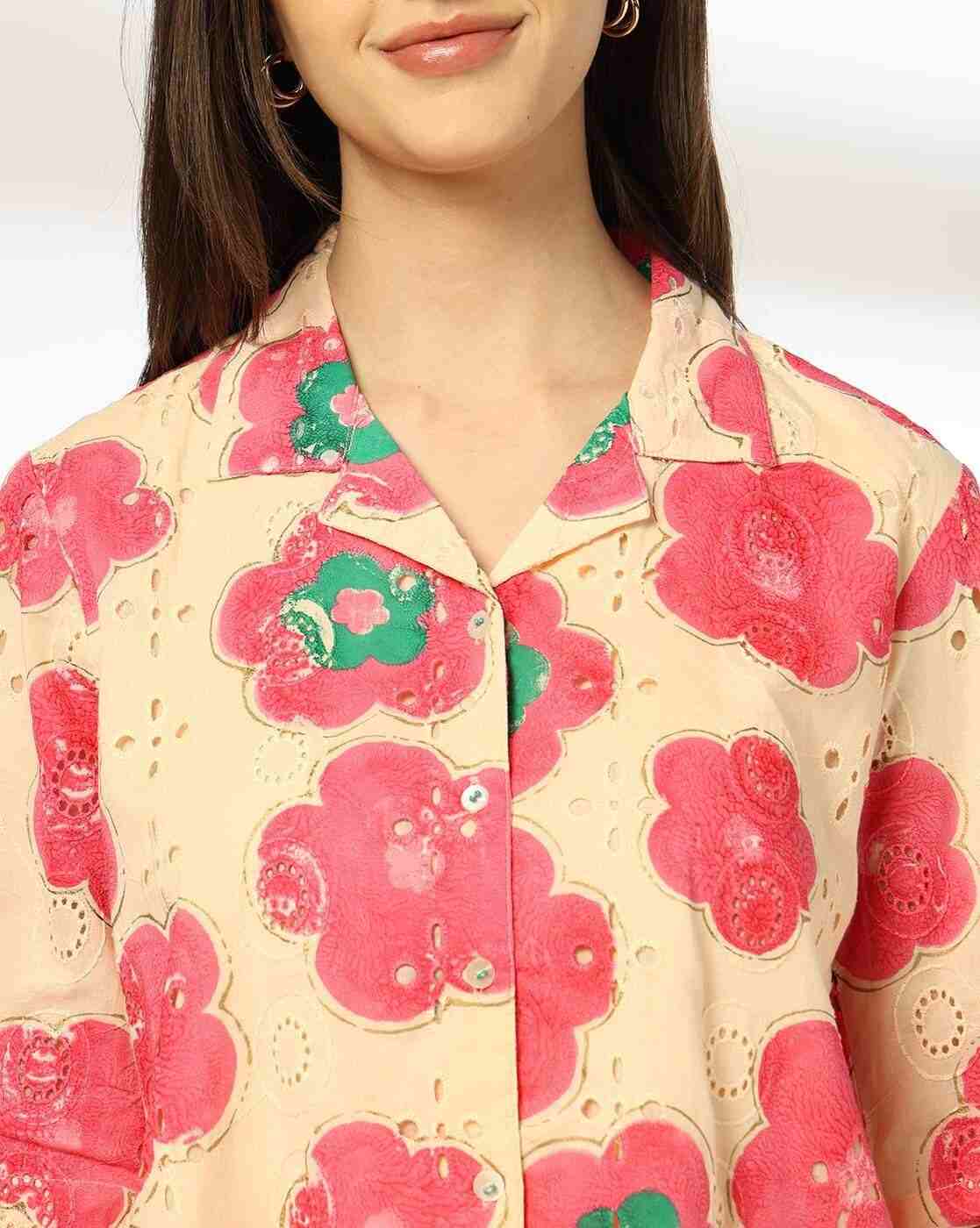 SIYAHI | Women Floral Print Relaxed Fit Shirt|3