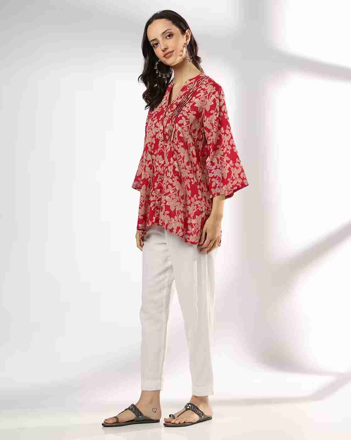 SIYAHI | Women Floral Print Relaxed Fit Top|1