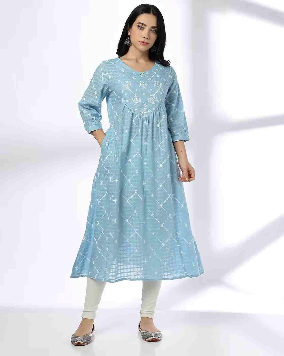 SIYAHI | Women Embroidered Flared Kurta|0