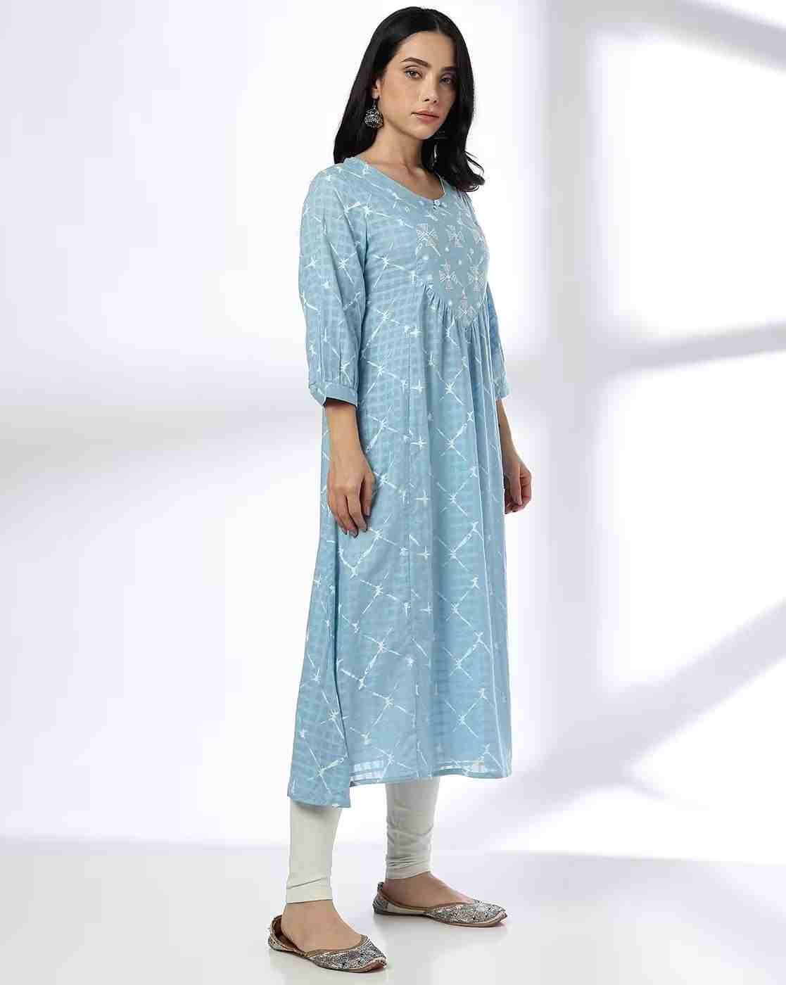 SIYAHI | Women Embroidered Flared Kurta|1