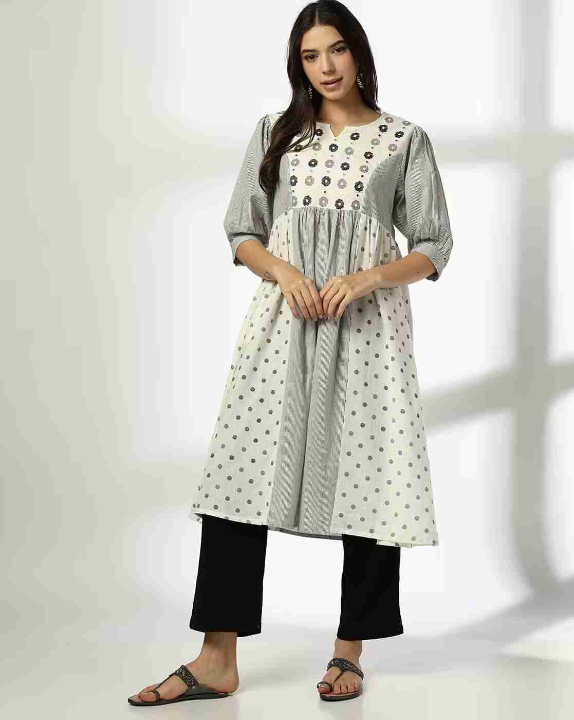 SIYAHI | Women Floral Print Flared Kurta|0