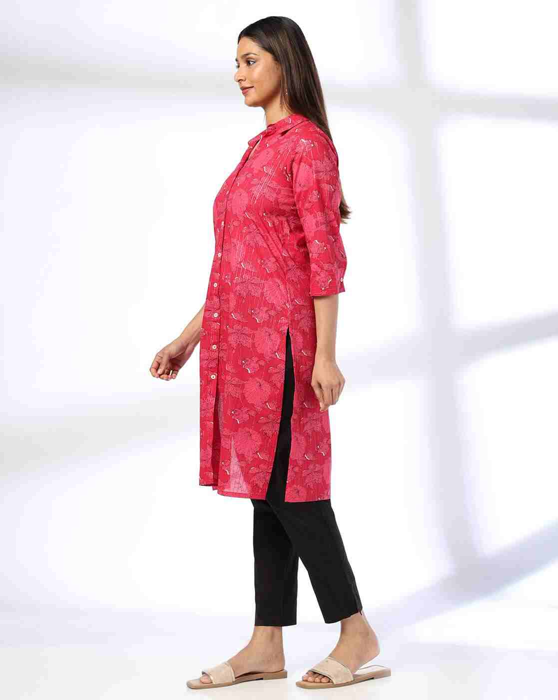 SIYAHI | Women Floral Print Straight Kurta|1