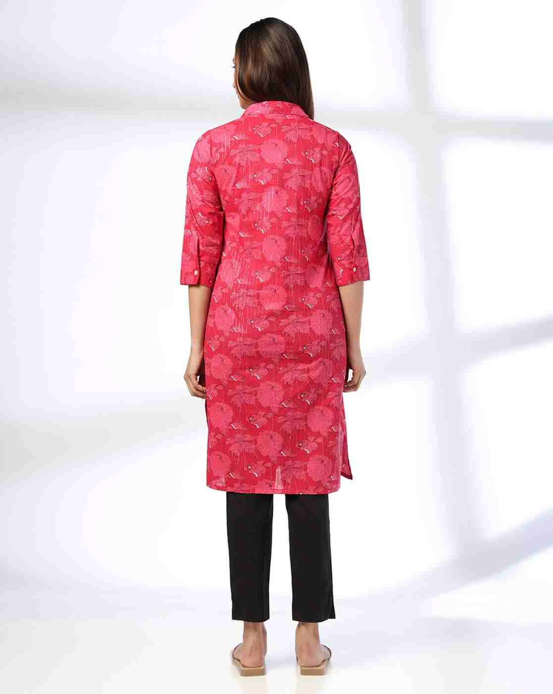 SIYAHI | Women Floral Print Straight Kurta|2