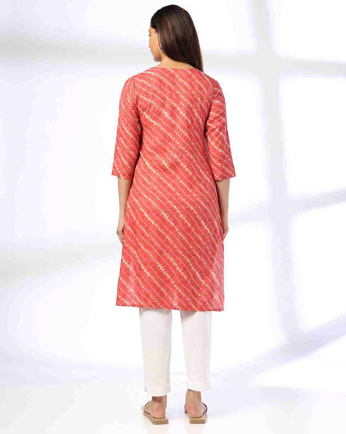 SIYAHI | Women Lehariya Print Straight Kurta|2