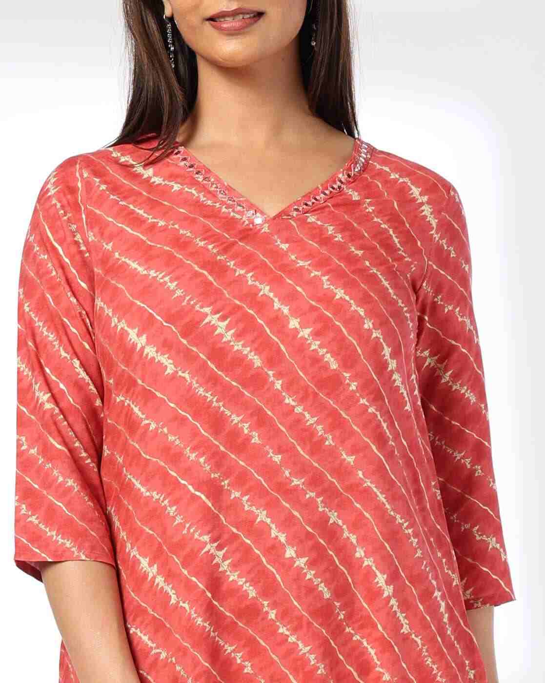 SIYAHI | Women Lehariya Print Straight Kurta|3