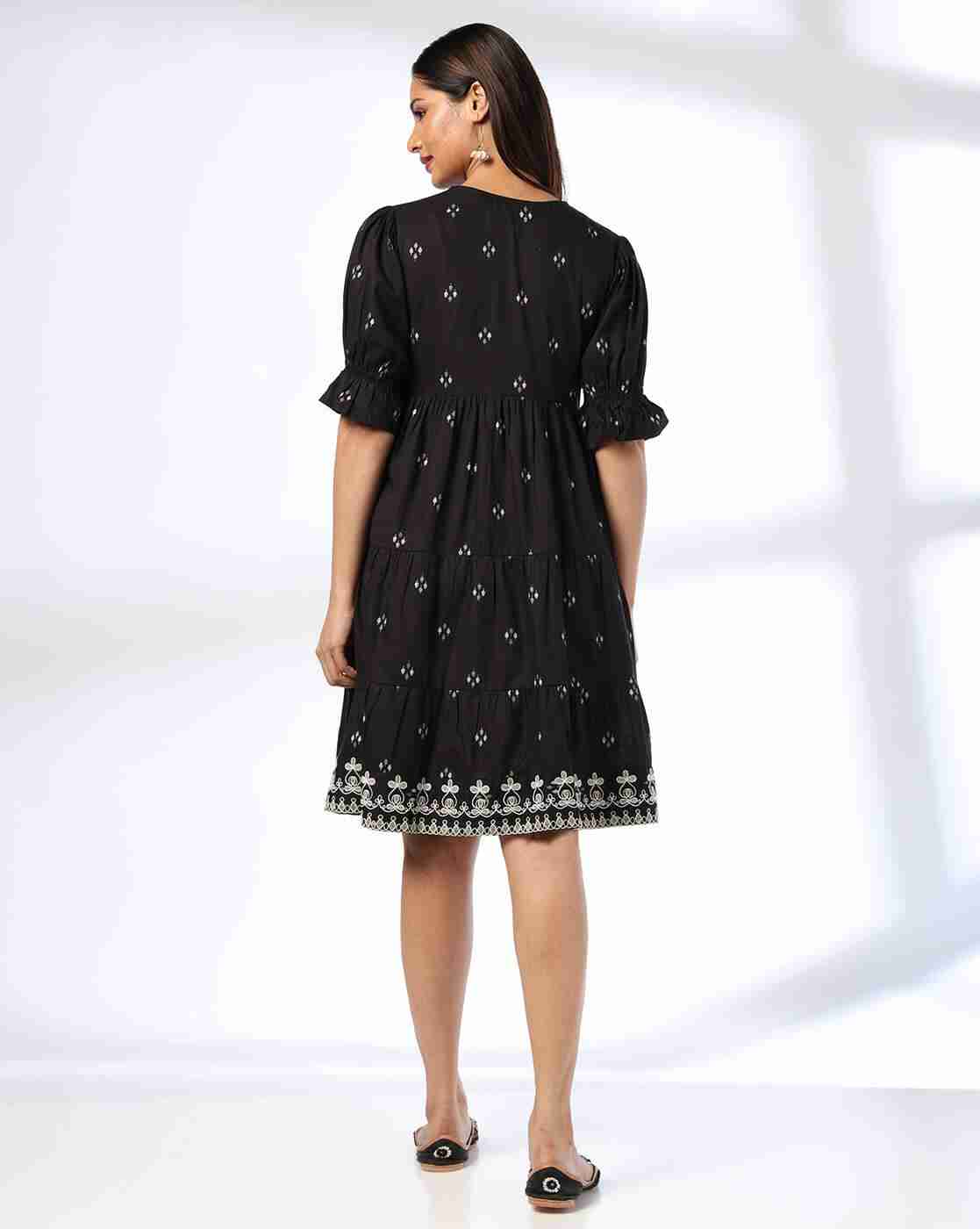 SIYAHI | Women Printed A-Line Dress|2