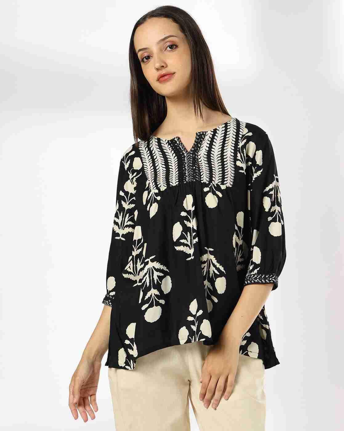 SIYAHI | Women Floral Print Relaxed Fit Tunic|0