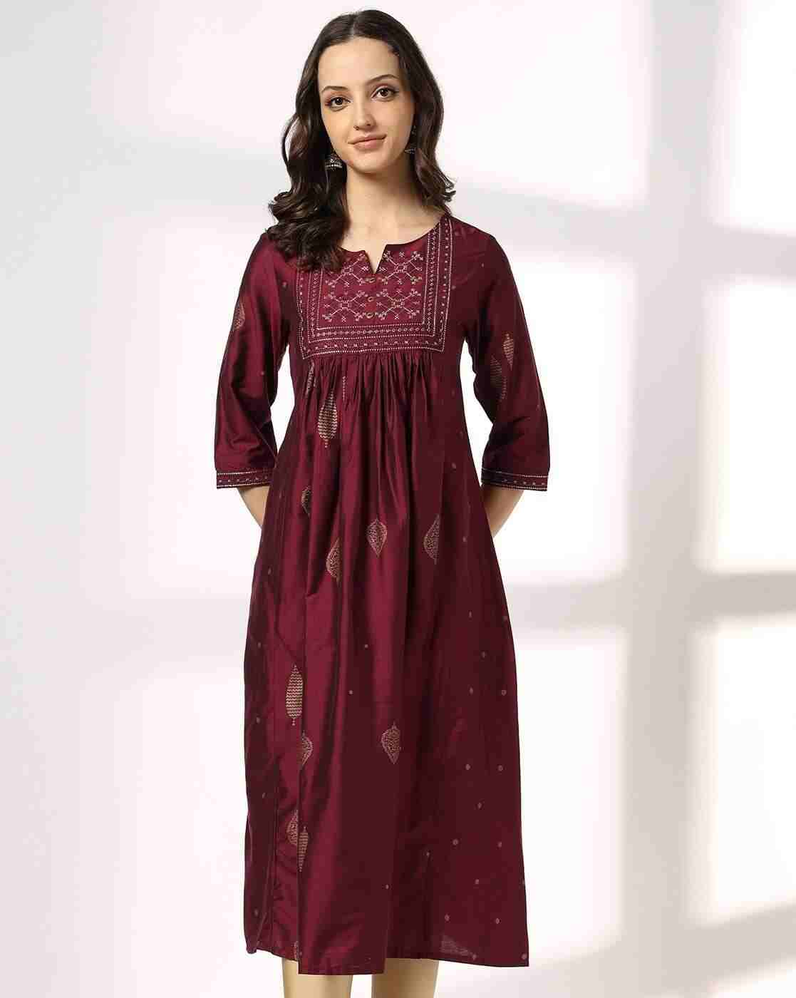 SIYAHI | Women Embroidered Flared Kurta|0