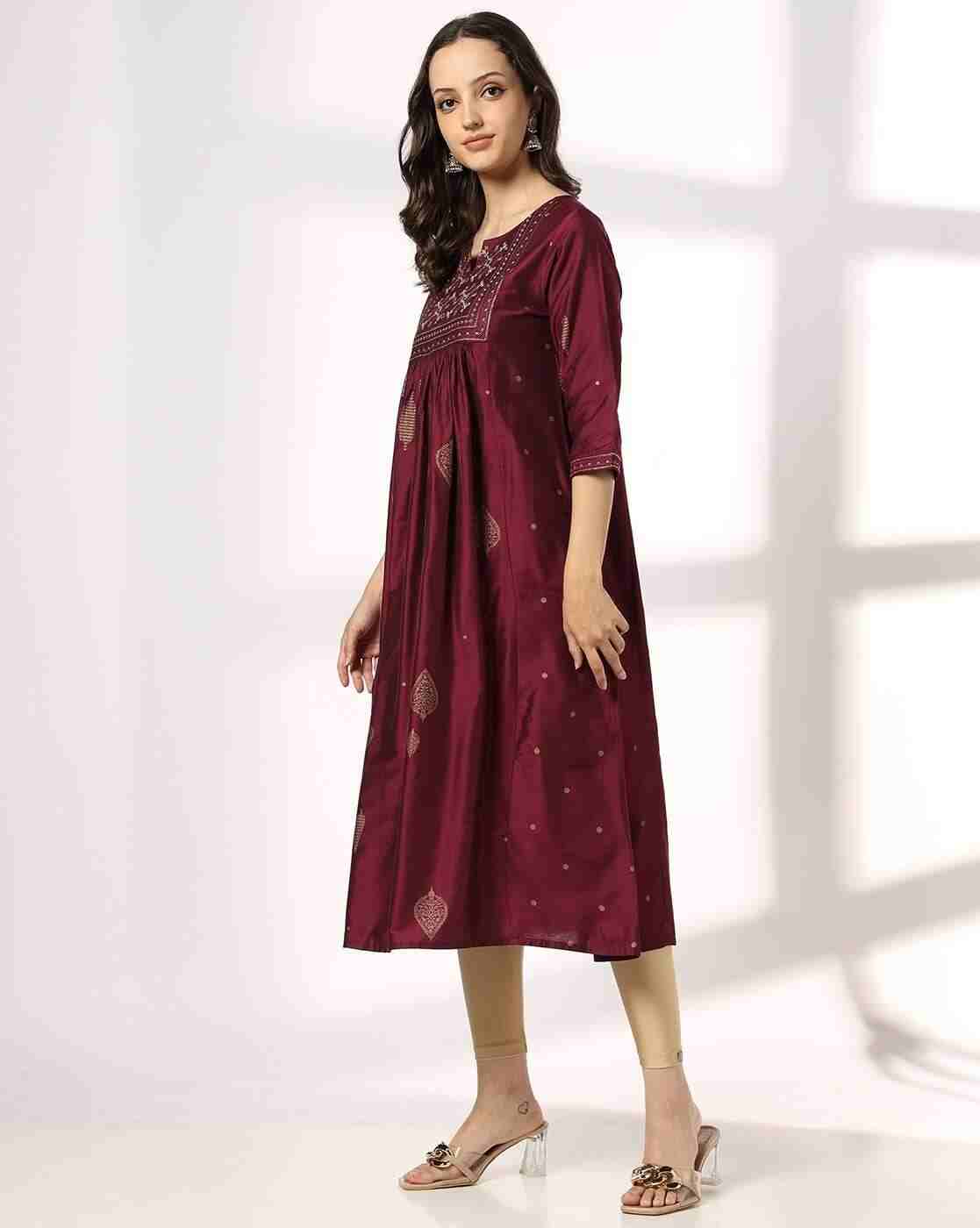 SIYAHI | Women Embroidered Flared Kurta|1