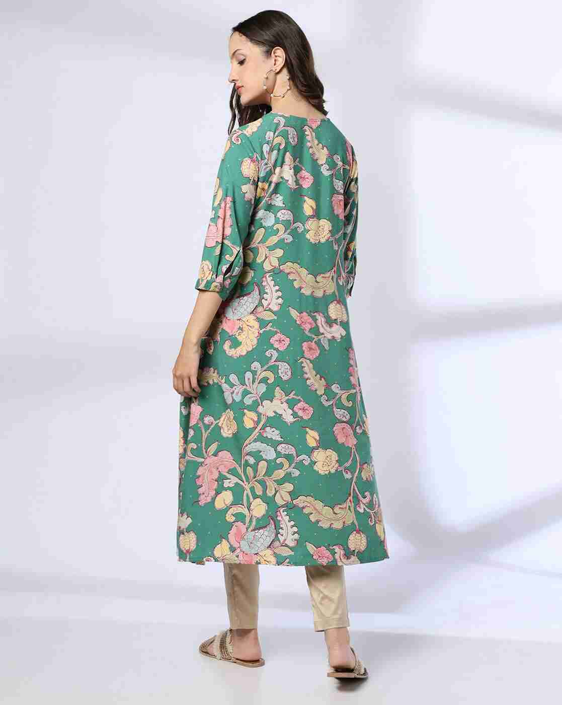 SIYAHI | Women All-Over Floral Print A-Line Kurta|2