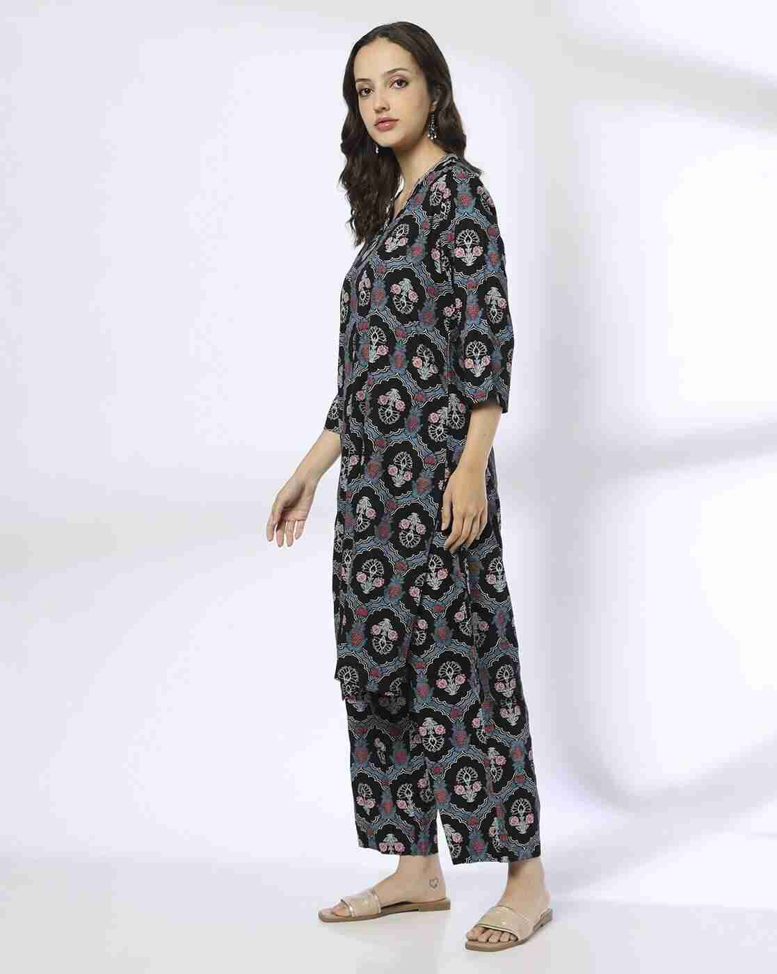 SIYAHI | Women Floral Print Straight Kurta & Pants Set|1