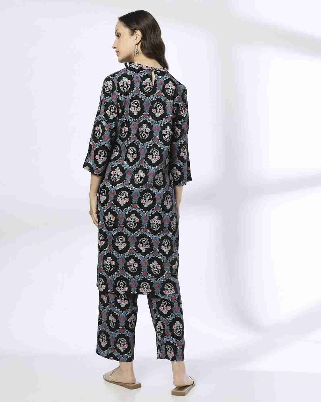 SIYAHI | Women Floral Print Straight Kurta & Pants Set|2