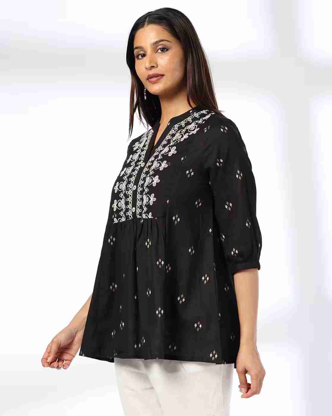SIYAHI | Women Embroidered Relaxed Fit Top