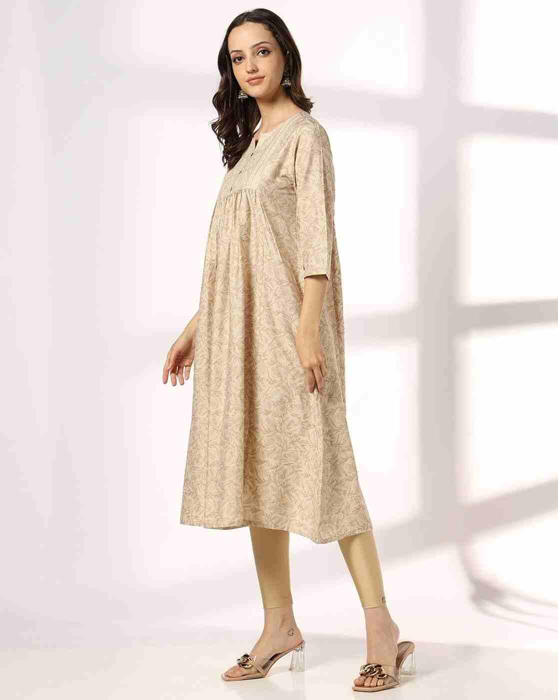 SIYAHI | Women Floral Print Flared Kurta with Insert Pocket|1